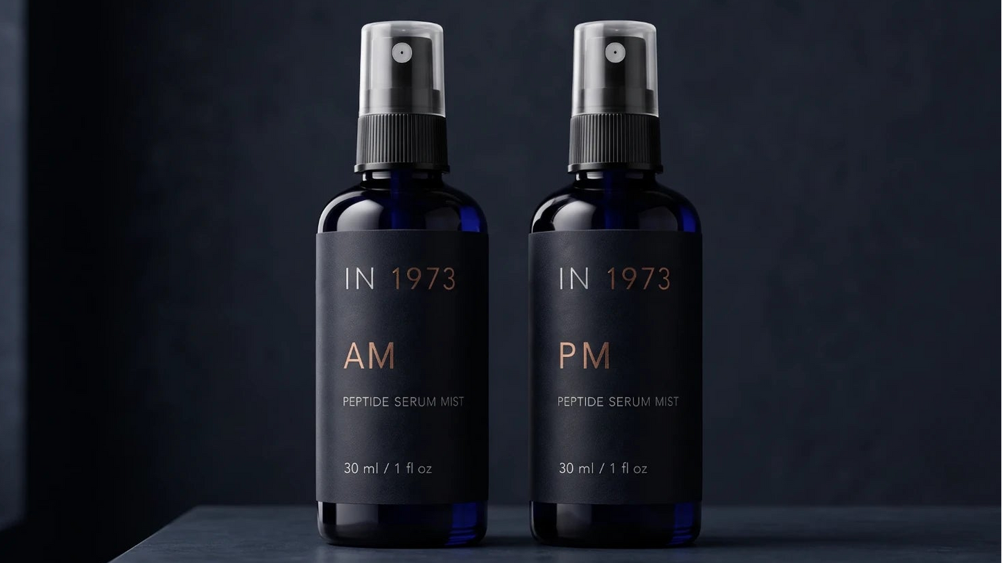 IN 1973 Circadian Peptide System — AM and PM Peptide Serum Mist bottles